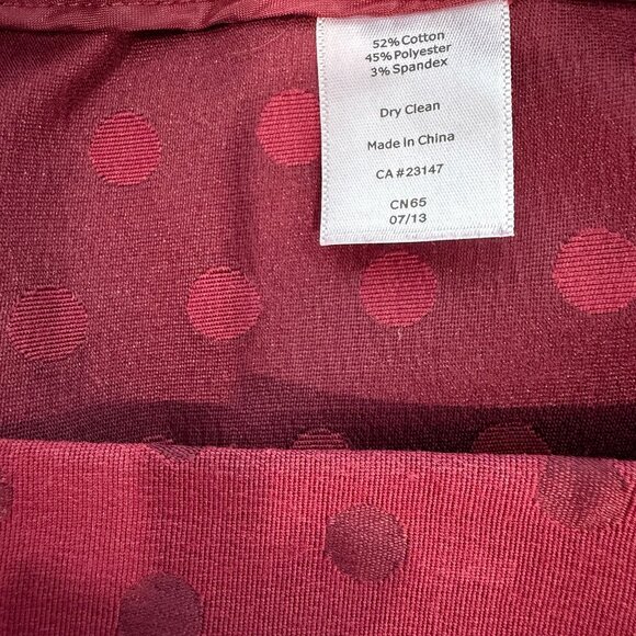 Talbots Signature Red Ankle Cropped Pants Dotted Texture Slim Flat Front 6 EUC - Picture 8 of 8